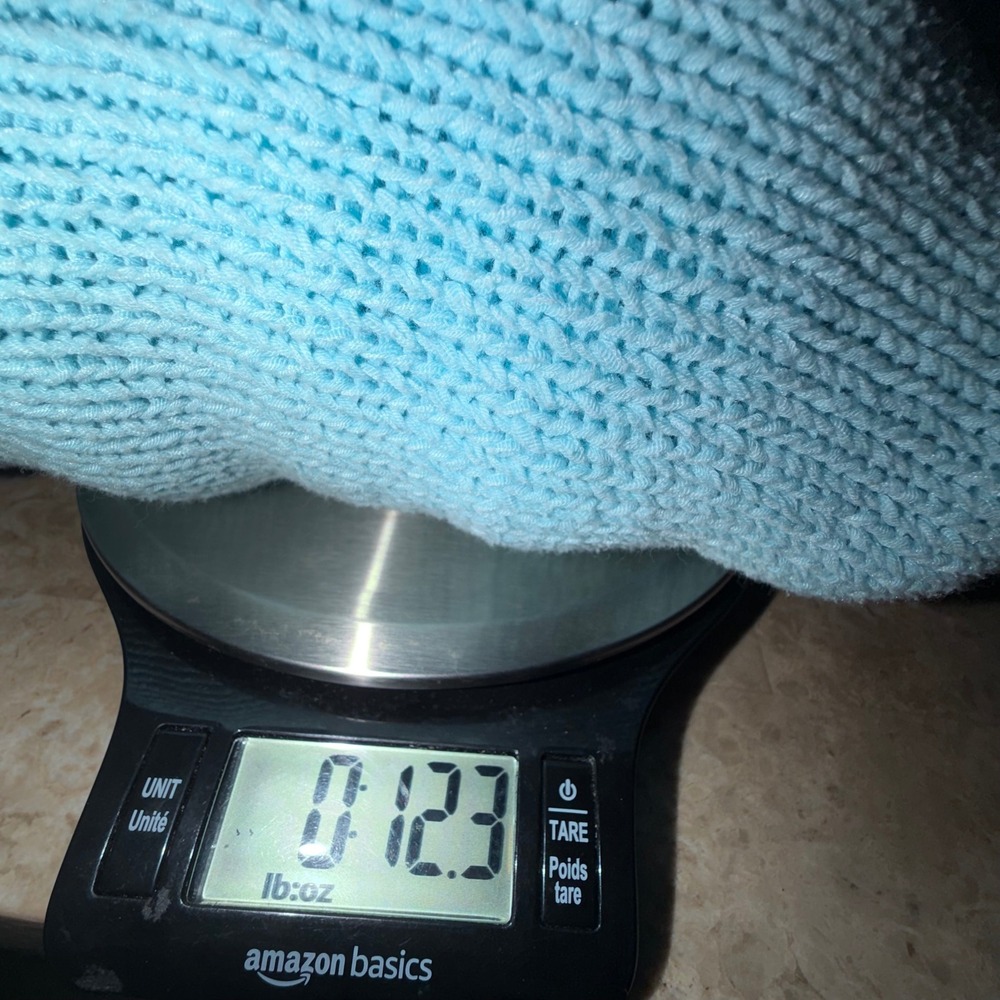 Talbots Light Blue Garter Stitch Knit Short Sleeve Sweater Boat Neck Size L - Picture 7 of 7
